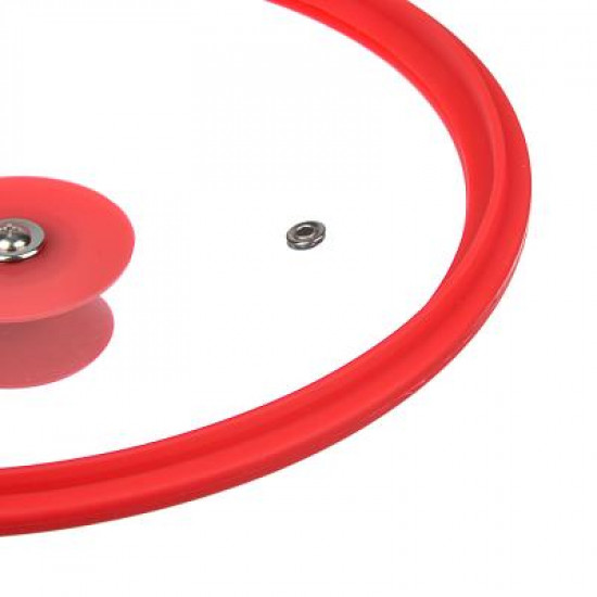 Крышка стекл. 28см с силиконовым ободком 848-069